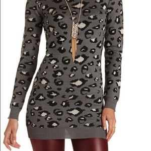 Charlotte Russe leopard sweater dress
